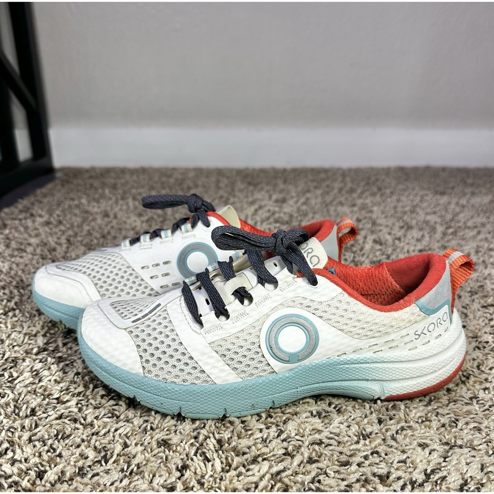 Skora Pulse Running Shoes Women's Size 6.5 White Blue Mesh Sneakers Athletic